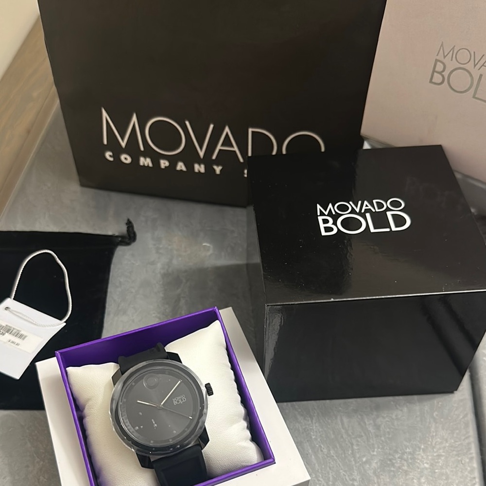 Movado Bold Black Men's Watch New